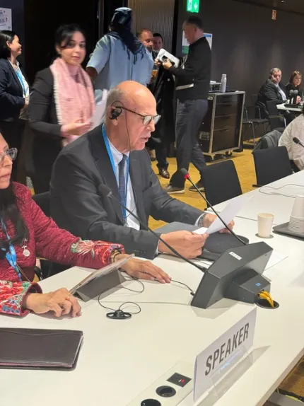 Prof Wolfgang Grisold addressing the 154th WHO Executive Board